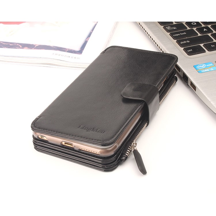 2 in 1 Multi-slot Wallet Crazy Horse Leather Cover for Samsung Galaxy S7 G930 - Black-3