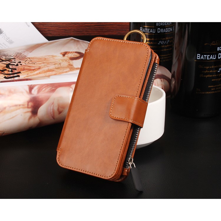 Multi-slot 2 in 1 Zipper Wallet Leather Cover for Samsung Galaxy S6 edge G925-15