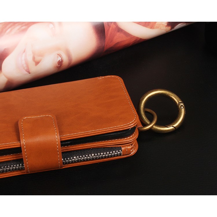 Multi-slot 2 in 1 Zipper Wallet Leather Cover for Samsung Galaxy S6 edge G925-23