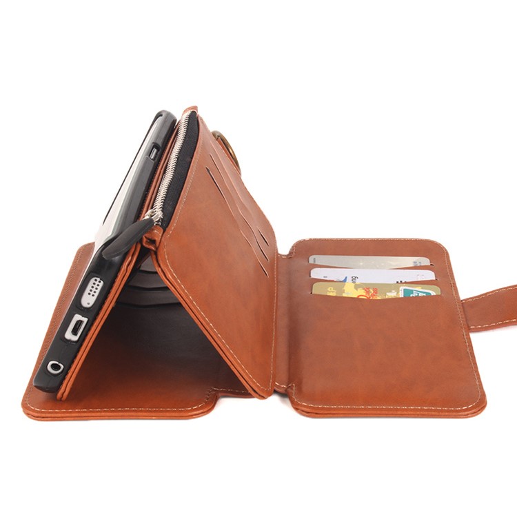 Multi-slot 2 in 1 Zipper Wallet Leather Cover for Samsung Galaxy S6 edge G925-7