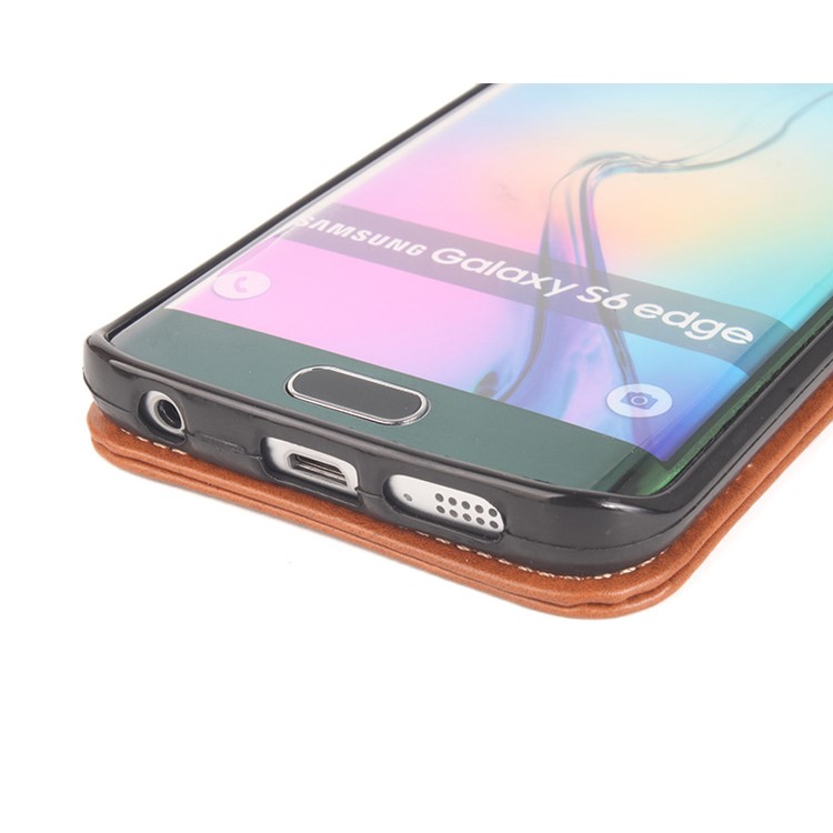 Multi-slot 2 in 1 Zipper Wallet Leather Cover for Samsung Galaxy S6 edge G925-8