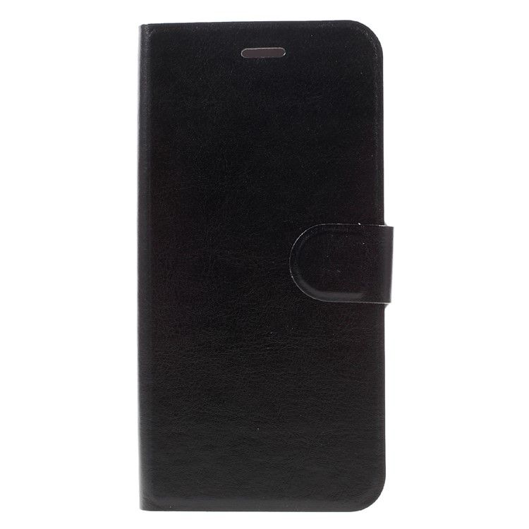 Crazy Horse Card Holder Leather Case for Samsung Galaxy A8 (2016) Built-in Steel Sheet - Black-3