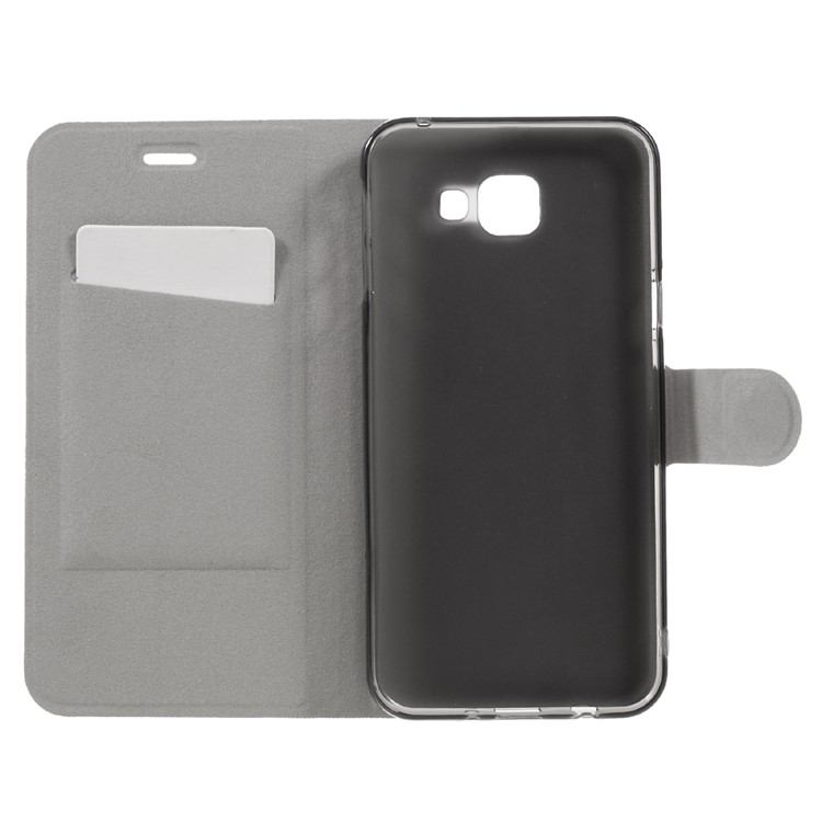 Crazy Horse Card Holder Leather Case for Samsung Galaxy A8 (2016) Built-in Steel Sheet - Black-6