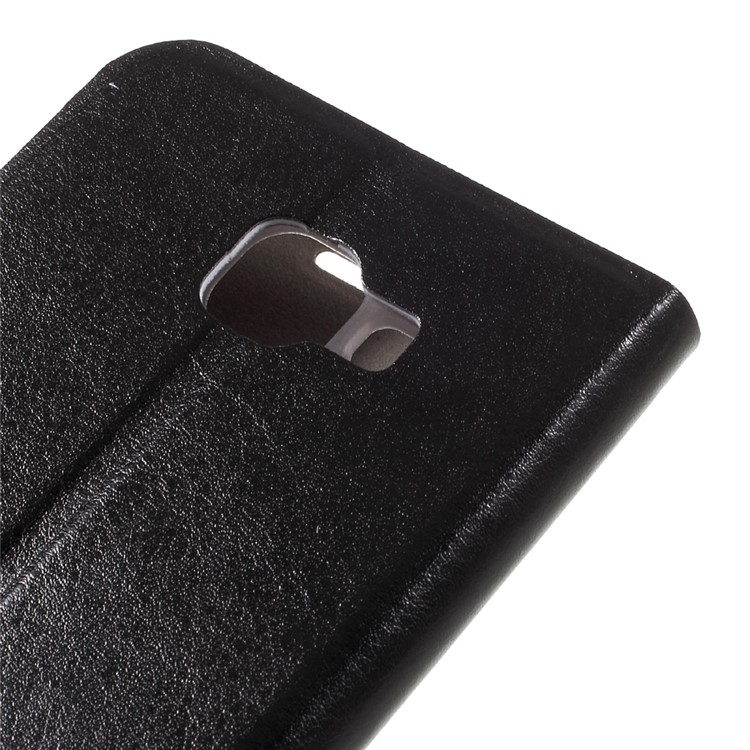 Crazy Horse Card Holder Leather Case for Samsung Galaxy A8 (2016) Built-in Steel Sheet - Black-9