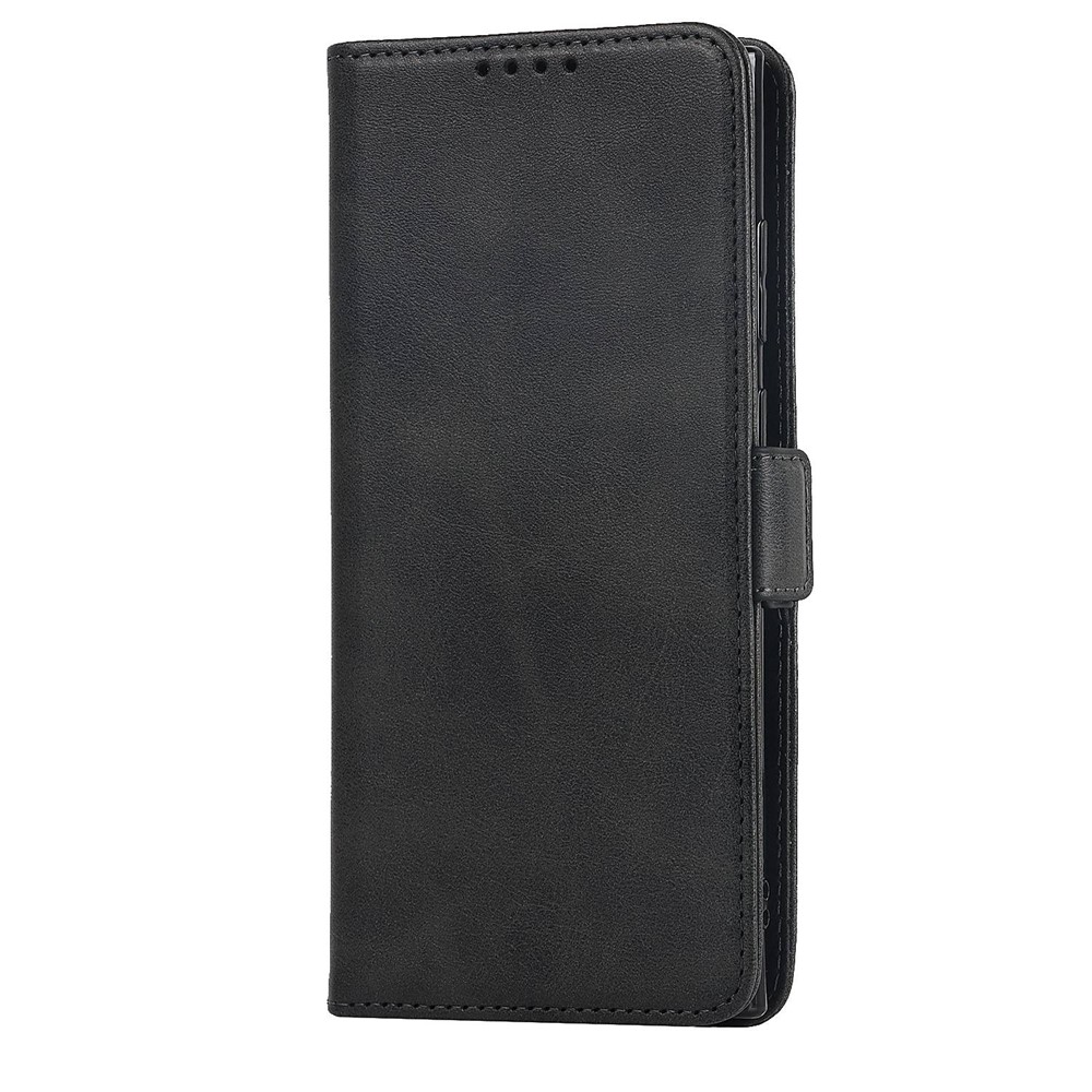 For Samsung Galaxy S22 Ultra 5G PU Leather Flip Wallet Case Wrist Strap Stand Double Magnetic Clasp Shockproof Cover - Black-7