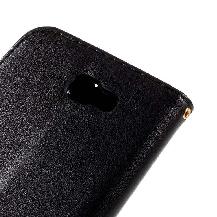 Imprint Butterfly Leather Wallet Cover for Samsung Galaxy On7 2016/J7 Prime - Black-9