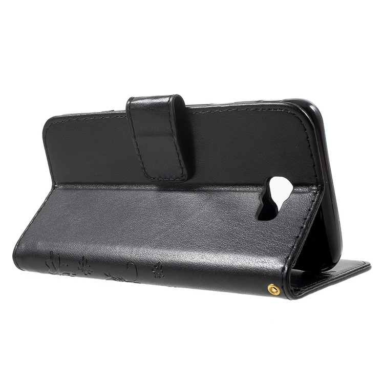 Butterfly Flowers Leather Wallet Case for Samsung Galaxy On5 2016/J5 Prime - Black-3
