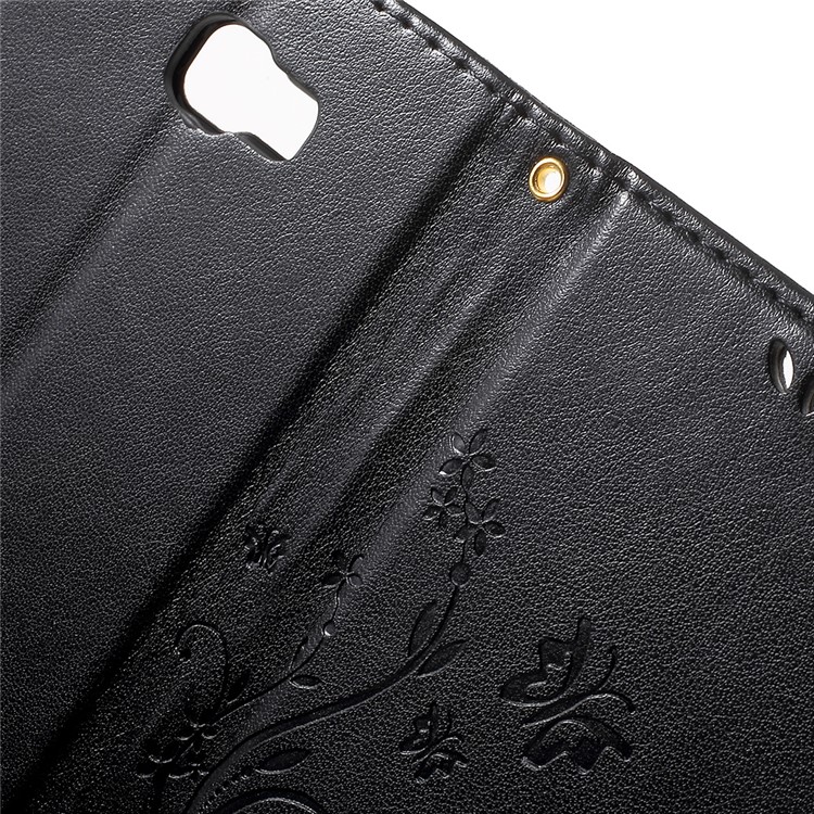 Butterfly Flowers Leather Wallet Case for Samsung Galaxy On5 2016/J5 Prime - Black-7