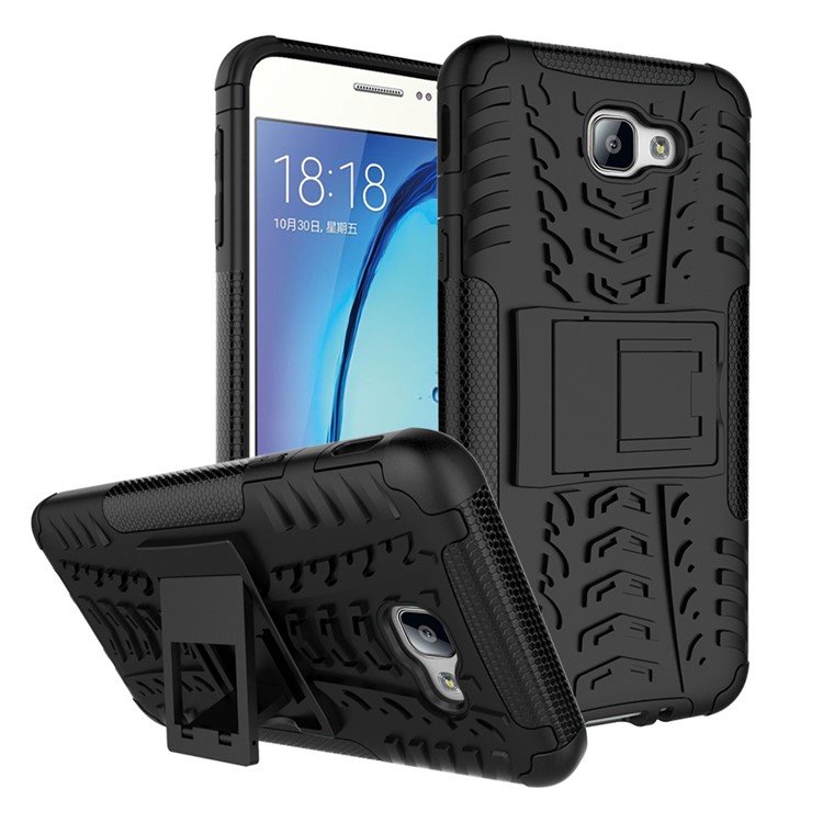 Cool Tyre Hybrid PC + TPU Kickstand Case for Samsung Galaxy On5 2016/J5 Prime - Black-1