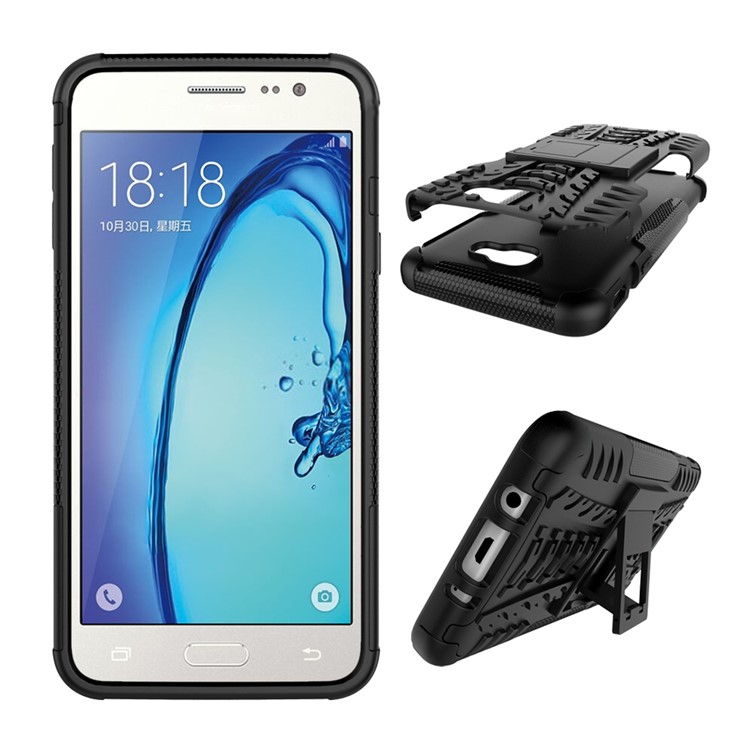 Cool Tyre Hybrid PC + TPU Kickstand Case for Samsung Galaxy On5 2016/J5 Prime - Black-2