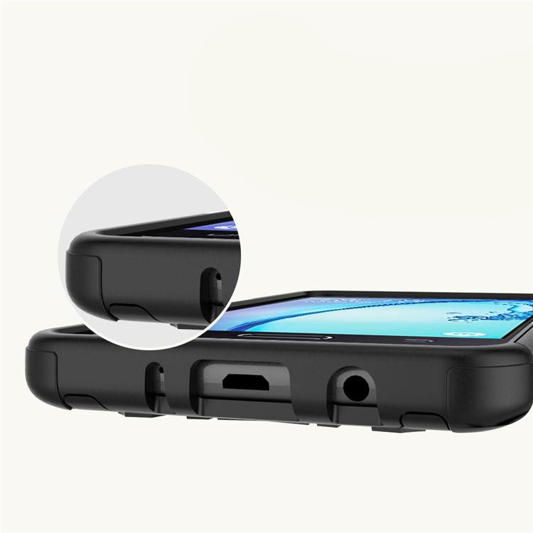 Tyre Cool Guard PC + TPU Kickstand Case for Samsung Galaxy On7 2016/J7 Prime - Black-12
