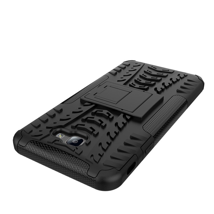 Tyre Cool Guard PC + TPU Kickstand Case for Samsung Galaxy On7 2016/J7 Prime - Black-5