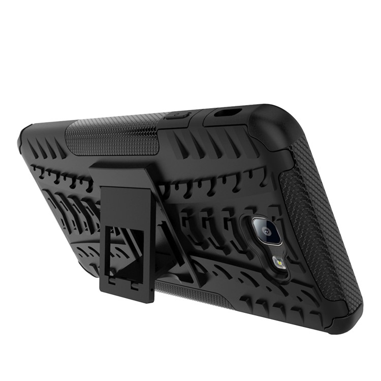 Tyre Cool Guard PC + TPU Kickstand Case for Samsung Galaxy On7 2016/J7 Prime - Black-7