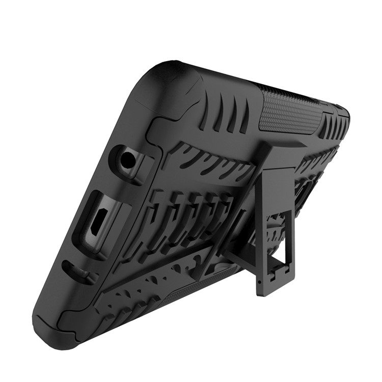 Tyre Cool Guard PC + TPU Kickstand Case for Samsung Galaxy On7 2016/J7 Prime - Black-8