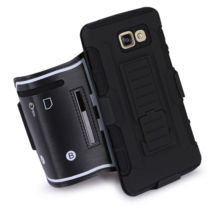 Outdoor Sports Armband PC + Silicone Kickstand Case for Samsung Galaxy A7 SM-A710F (2016)-1