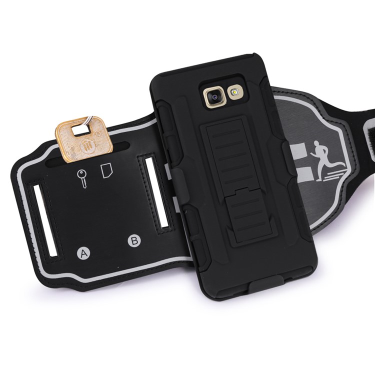 Outdoor Sports Armband PC + Silicone Kickstand Case for Samsung Galaxy A7 SM-A710F (2016)-3