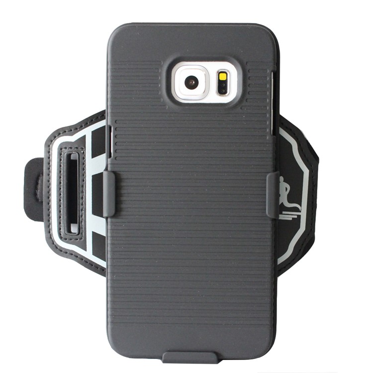 Plastic Full Protection Case with Wrist Band for Samsung Galaxy S6 Edge G925-1