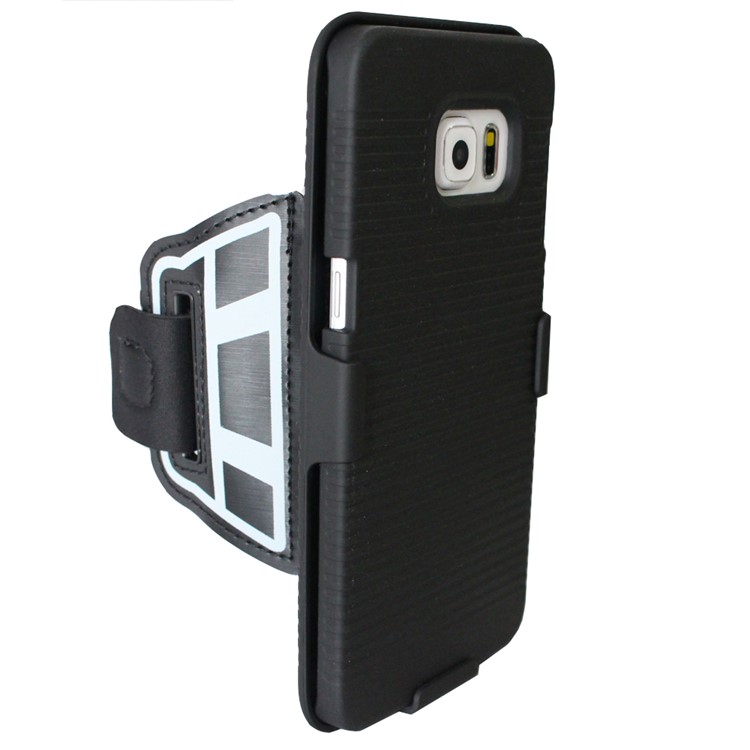 Plastic Full Protection Case with Wrist Band for Samsung Galaxy S6 Edge G925-2
