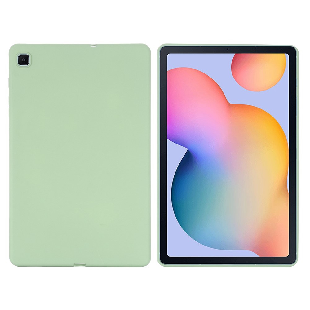 For Samsung Galaxy Tab S6 Lite/Tab S6 Lite (2022) Microfiber Lining Liquid Silicone Case Anti-drop Protection Tablet Cover - Green-2