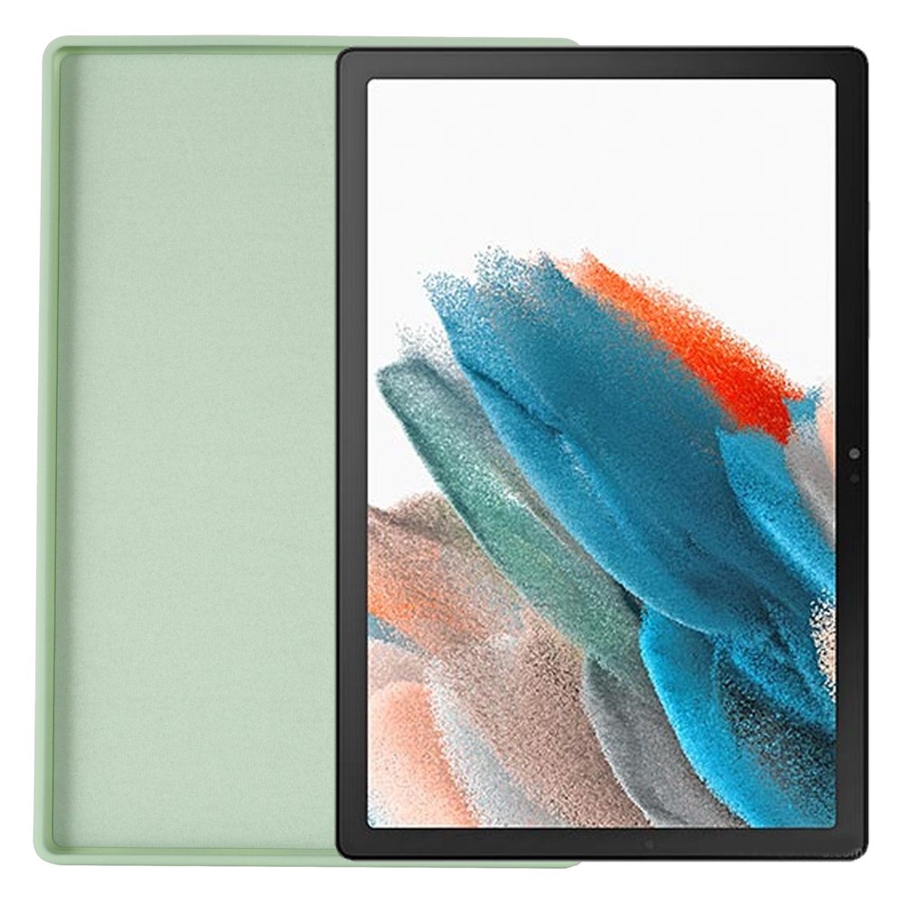 Liquid Silicone Tablet Cover for Samsung Galaxy Tab A8 10.5 (2021), Shockproof Microfiber Lining Slim Tablet Case - Green-4