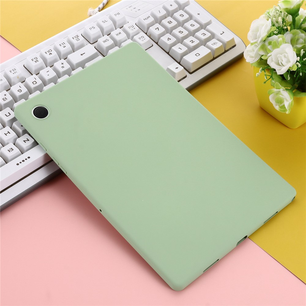 Liquid Silicone Tablet Cover for Samsung Galaxy Tab A8 10.5 (2021), Shockproof Microfiber Lining Slim Tablet Case - Green-8