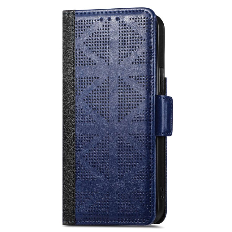 For Samsung Galaxy S22+ 5G Cross Rhombus Imprinted Phone Case PU Leather Wallet Stand Folio Flip Cover - Blue-9