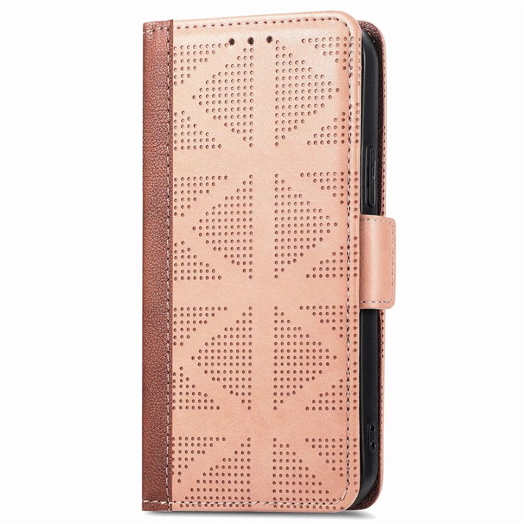 For Samsung Galaxy A32 5G/M32 5G Cross Rhombus Imprinted PU Leather Anti-drop Phone Case Wallet Stand Protective Cover - Khaki-9
