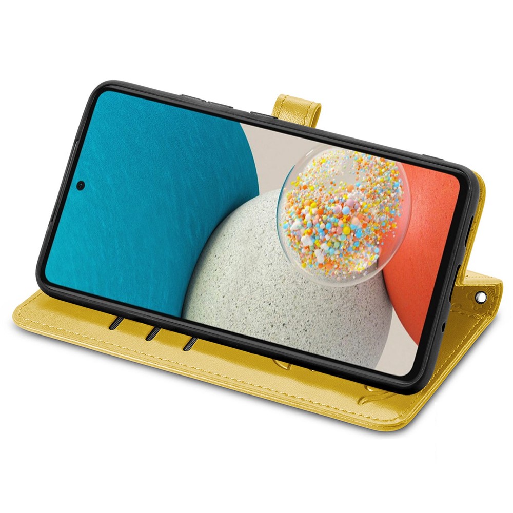 For Samsung Galaxy A32 4G (EU Version) PU Leather Wallet Case Cat Dog Pattern Imprinted Drop-proof Magnetic Clasp Stand Cover - Yellow-3