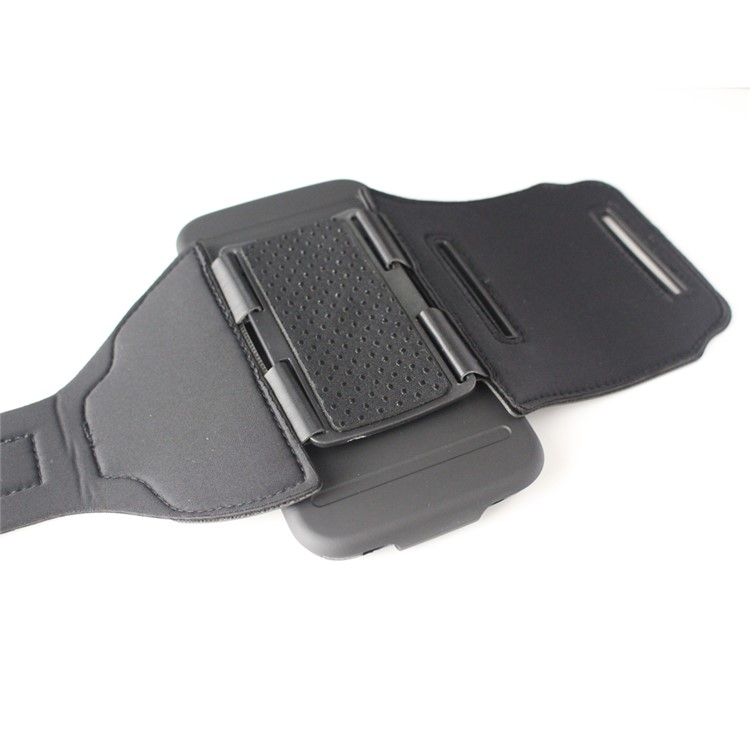 For Samsung Galaxy S6 G920 3-in-1 Shock-proof ArmBand Cover PC + Silicone Kickstand Case with Slot - Black-6