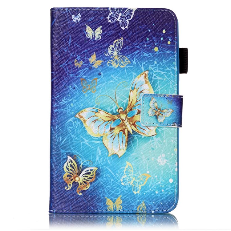 Pattern Printing Wallet Leather Stand Case for Samsung Galaxy Tab A 7.0 T280 T285 - Gold Butterflies-2