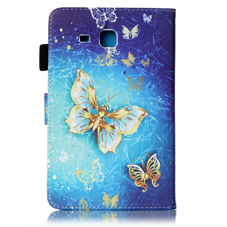 Pattern Printing Wallet Leather Stand Case for Samsung Galaxy Tab A 7.0 T280 T285 - Gold Butterflies-3