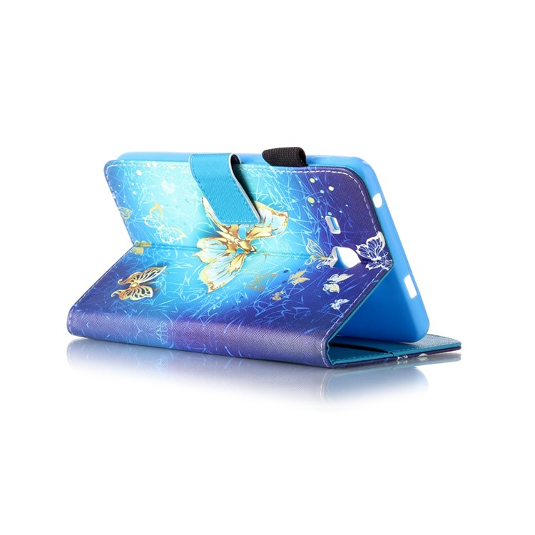 Pattern Printing Wallet Leather Stand Case for Samsung Galaxy Tab A 7.0 T280 T285 - Gold Butterflies-4