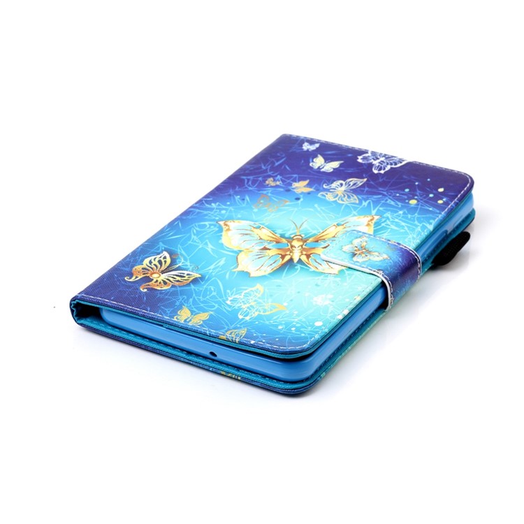 Pattern Printing Wallet Leather Stand Case for Samsung Galaxy Tab A 7.0 T280 T285 - Gold Butterflies-5