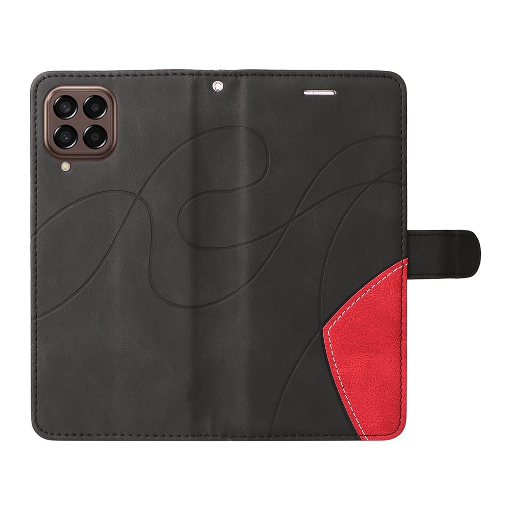 For Samsung Galaxy M33 5G (Global Version) KT Leather Series-1 PU Leather Wallet Phone Case Dual-color Splicing Stand Phone Shell with Strap - Black-6