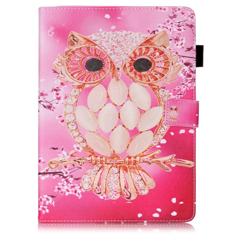 Patterned Smart Tablet Leather Wallet Stand Case for Samsung Galaxy Tab A 9.7 T550 T555 - Pink Owl-2