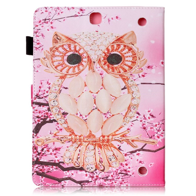 Patterned Smart Tablet Leather Wallet Stand Case for Samsung Galaxy Tab A 9.7 T550 T555 - Pink Owl-3