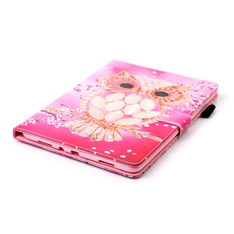Patterned Smart Tablet Leather Wallet Stand Case for Samsung Galaxy Tab A 9.7 T550 T555 - Pink Owl-5