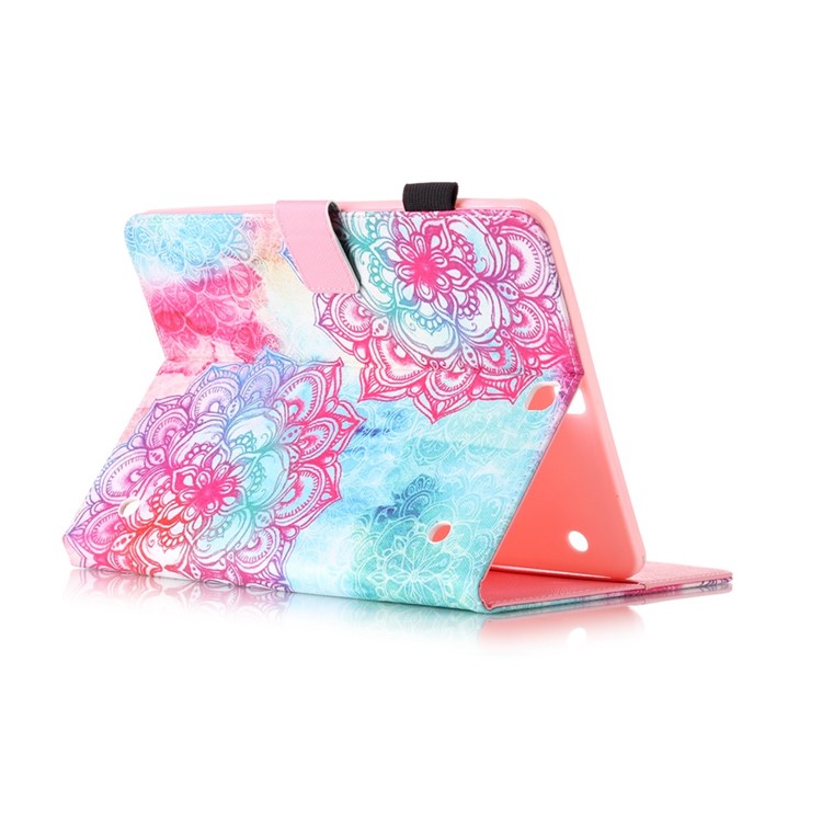 Patterned Wallet Stand Leather Smart Case for Samsung Galaxy Tab S2 9.7 T810 T815 - Mandala Flowers-4