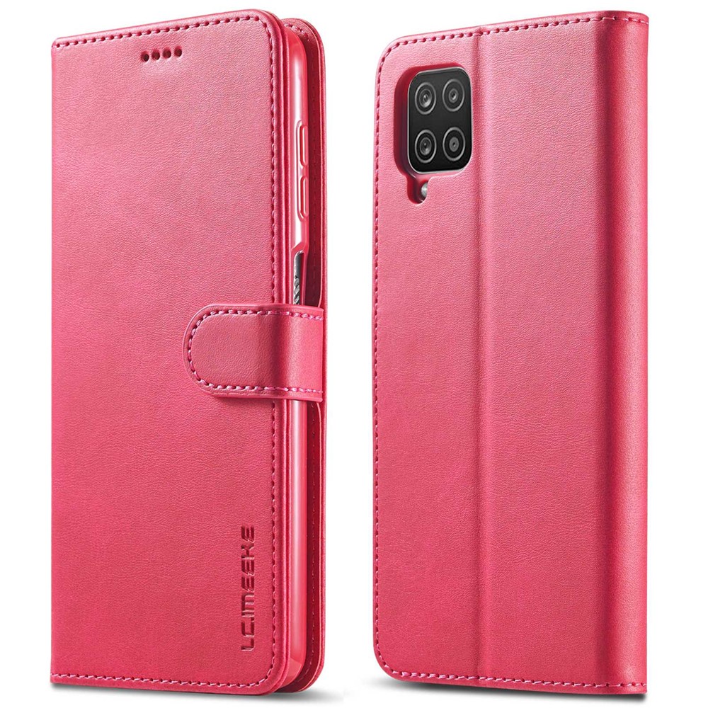 LC.IMEEKE Flip Phone Cover for Samsung Galaxy M53 5G, PU Leather TPU Shockproof Shell Folding Stand Folio Case - Red-1
