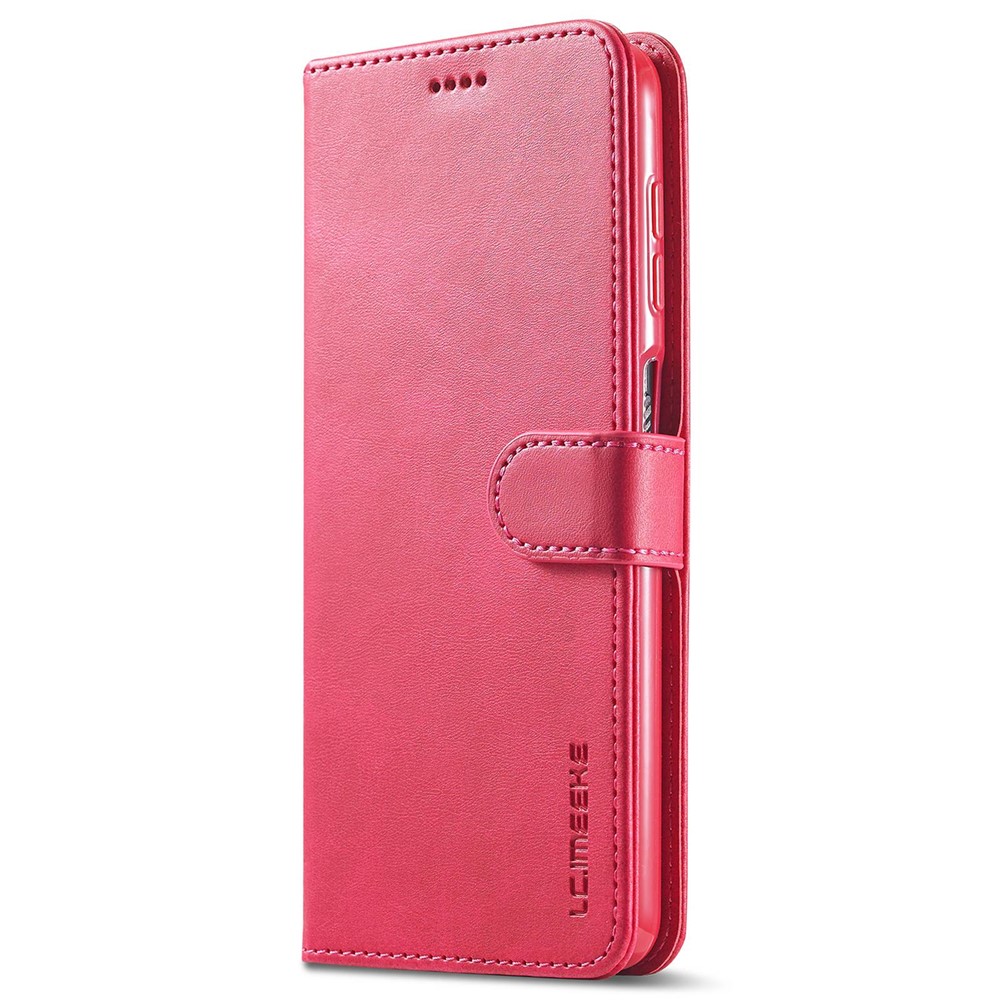 LC.IMEEKE Flip Phone Cover for Samsung Galaxy M53 5G, PU Leather TPU Shockproof Shell Folding Stand Folio Case - Red-10