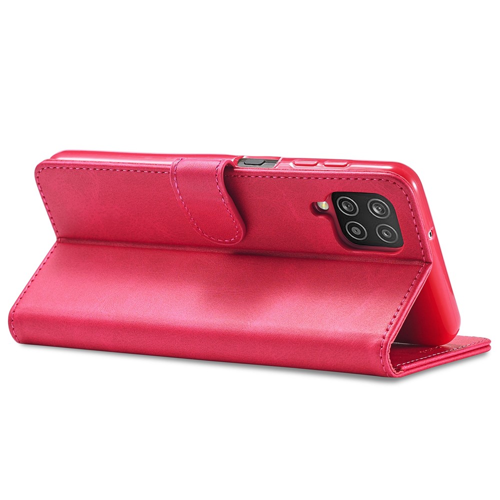 LC.IMEEKE Flip Phone Cover for Samsung Galaxy M53 5G, PU Leather TPU Shockproof Shell Folding Stand Folio Case - Red-4