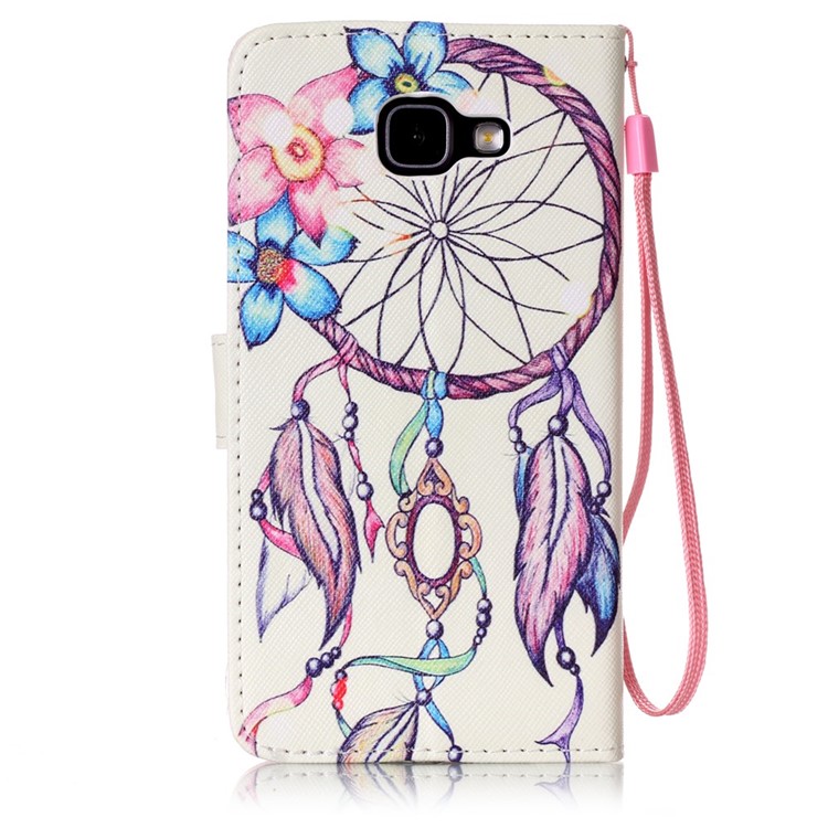 Patterned Wallet Stand Leather Case for Samsung Galaxy A5 SM-A510F (2016) - Flowered Dream Catcher-2