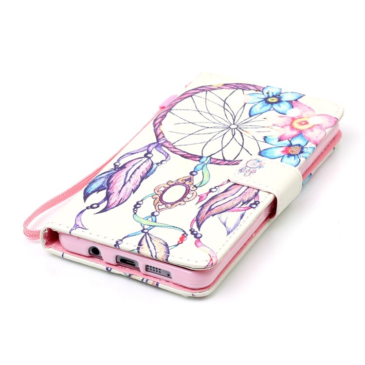 Patterned Wallet Stand Leather Case for Samsung Galaxy A5 SM-A510F (2016) - Flowered Dream Catcher-4