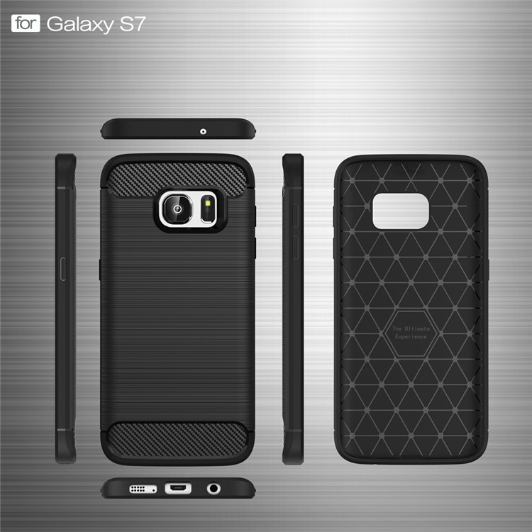 Carbon Fibre Brushed TPU Case for Samsung Galaxy S7 SM-G930 - Black-6