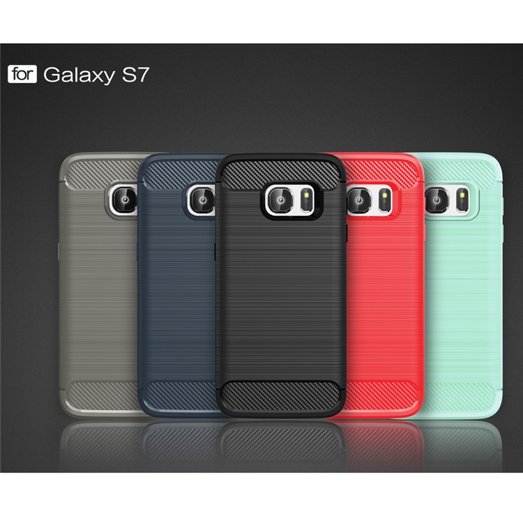 Carbon Fibre Brushed TPU Case for Samsung Galaxy S7 SM-G930 - Black-9