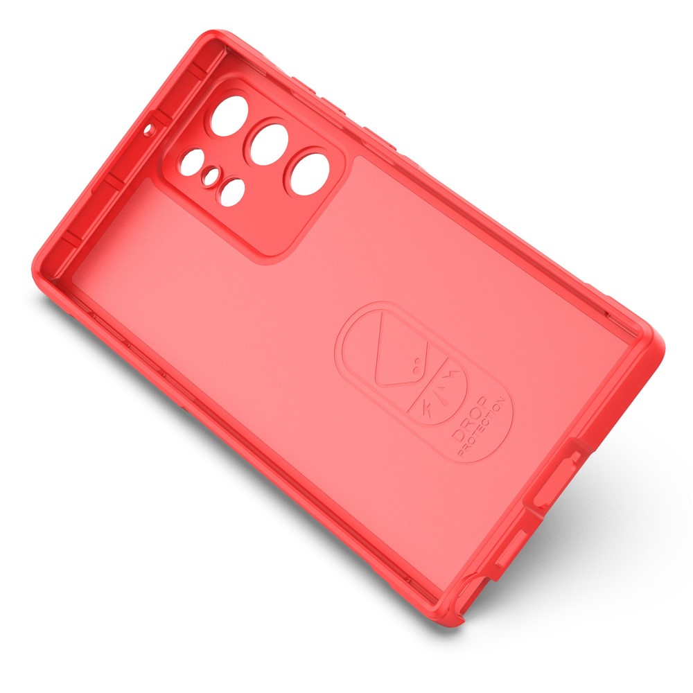For Samsung Galaxy S22 Ultra 5G Anti-slip Edge Wear-resistant Anti-fall TPU Cell Phone Cover Rugged Back Case - Red-3