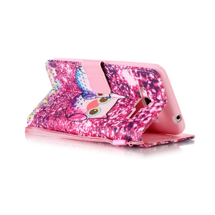 Pattern Printing Leather Wallet Case with Wrist Strap for Samsung Galaxy J3 / J3 (2016) - Cute Owls-3