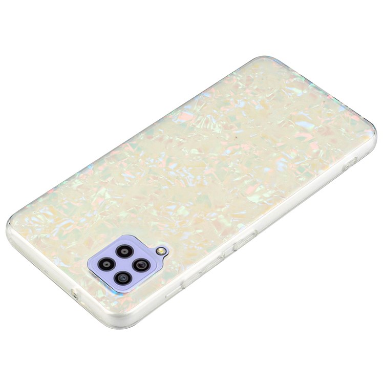 Phone Cover for Samsung Galaxy A22 4G (EU Version), IMD IML Fashionable 2.0mm Shell Pattern Soft TPU Case - Color White-2