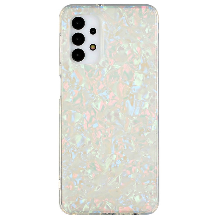Phone Cover for Samsung Galaxy A32 4G (EU Version), Wear-resistant Anti-drop 2.0mm IMD IML Shell Pattern Soft TPU Case - Color White-1