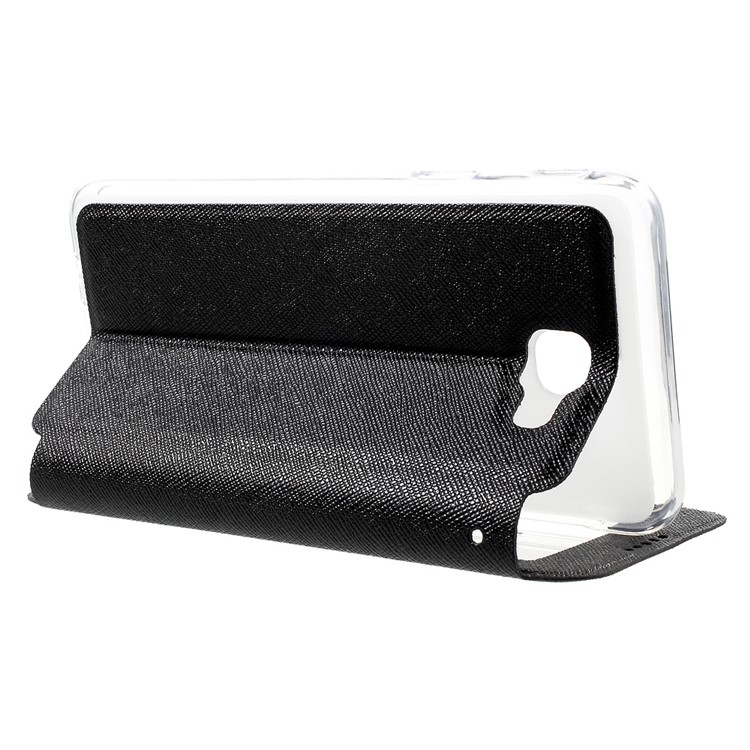 Cross Texture View Window Leather Case for Samsung Galaxy J5 Prime - Black-3